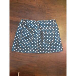 Denim polka dot girls skirt size 8